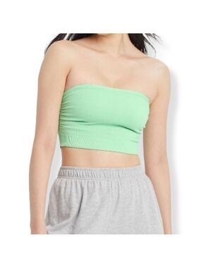 Colsie Ruched Ribbed Bandeau Bralette Large